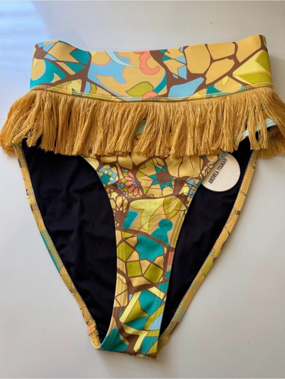 Andrea Iyamah Multicolor Mosaic
High-Waist Bikini Bottom